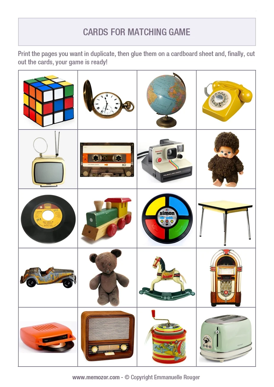 Adult Memory Games Printable