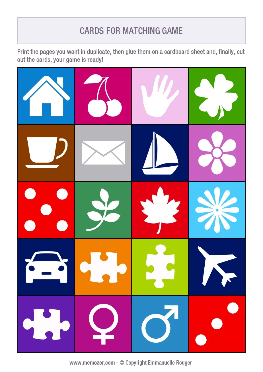 Printable Matching Game Symbols Print And Cut Out The Cards 