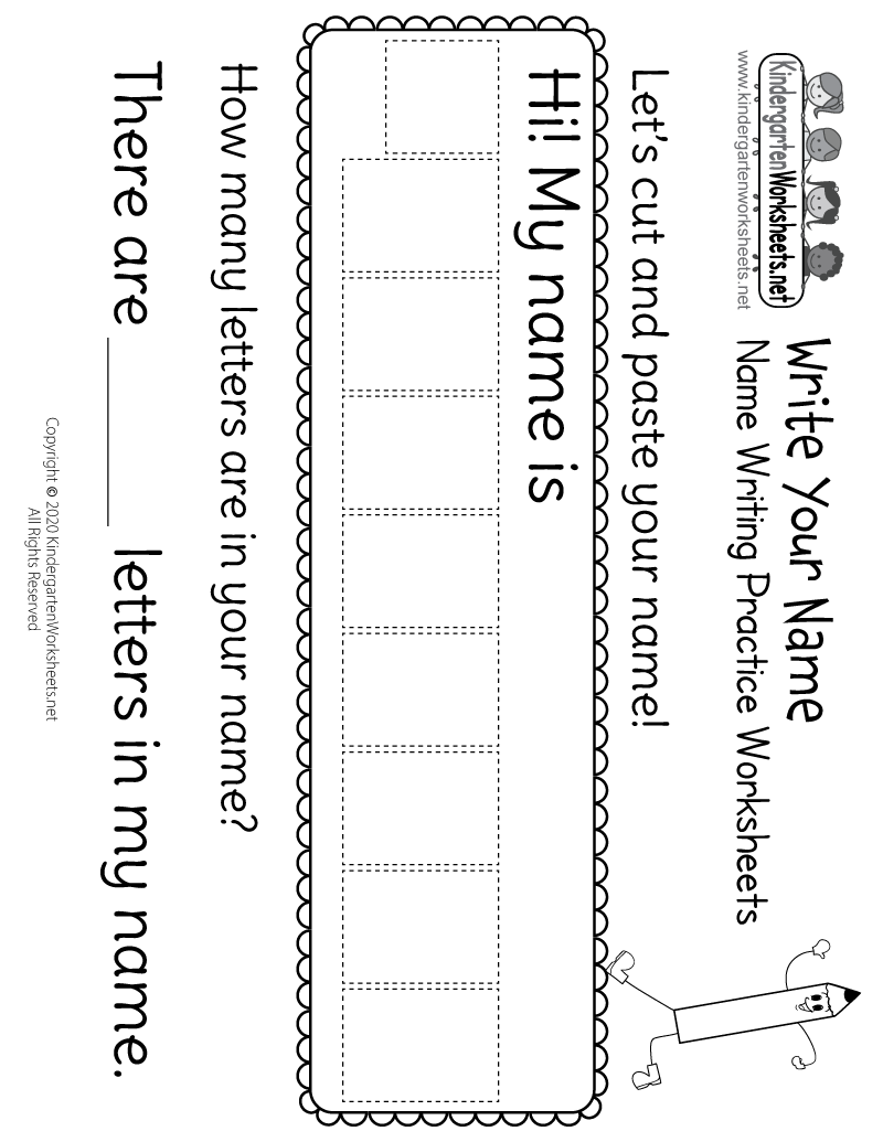 printable name writing practice worksheet page 1