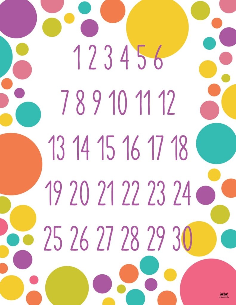 Printable Numbers 1-30 Template