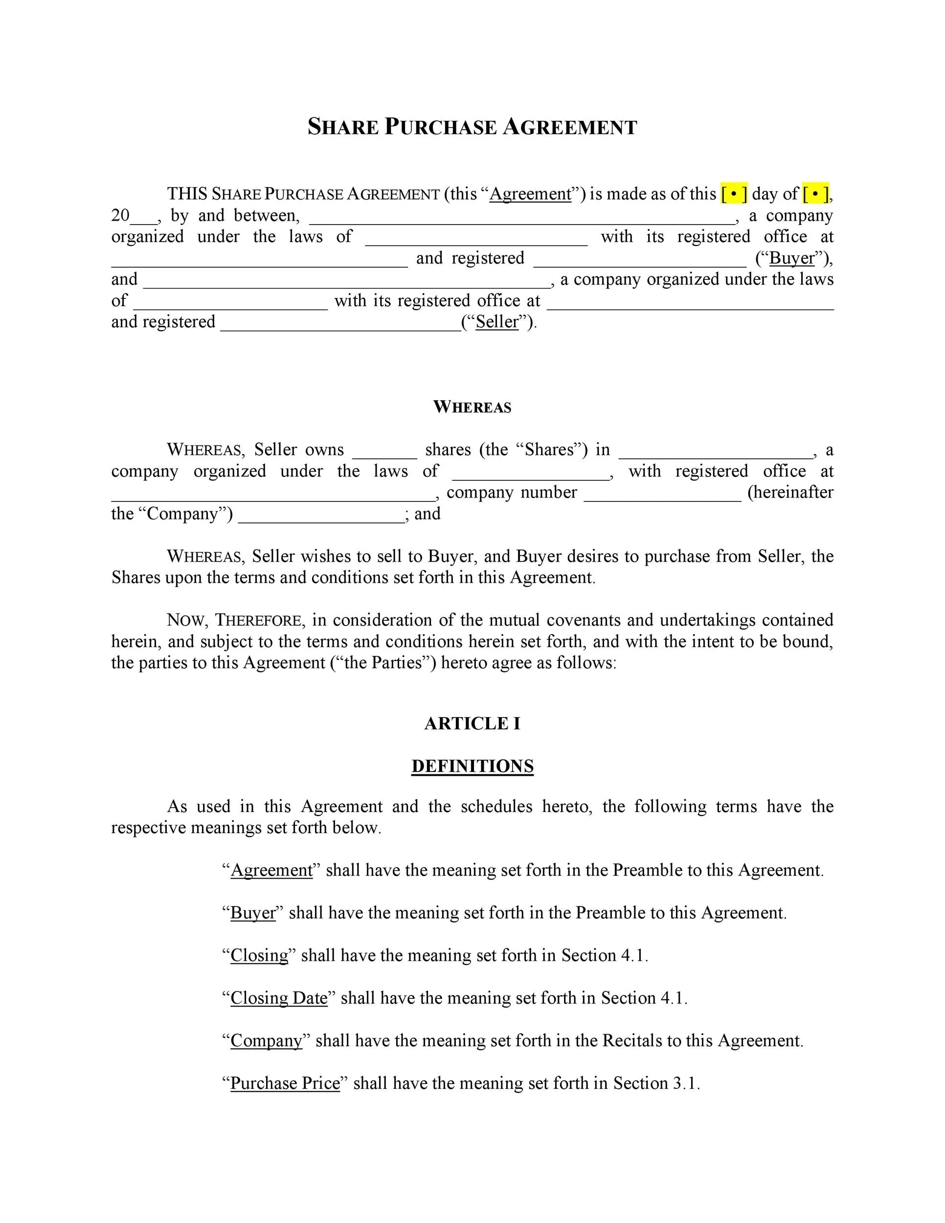 Printable Purchase Agreement Belem Padoca