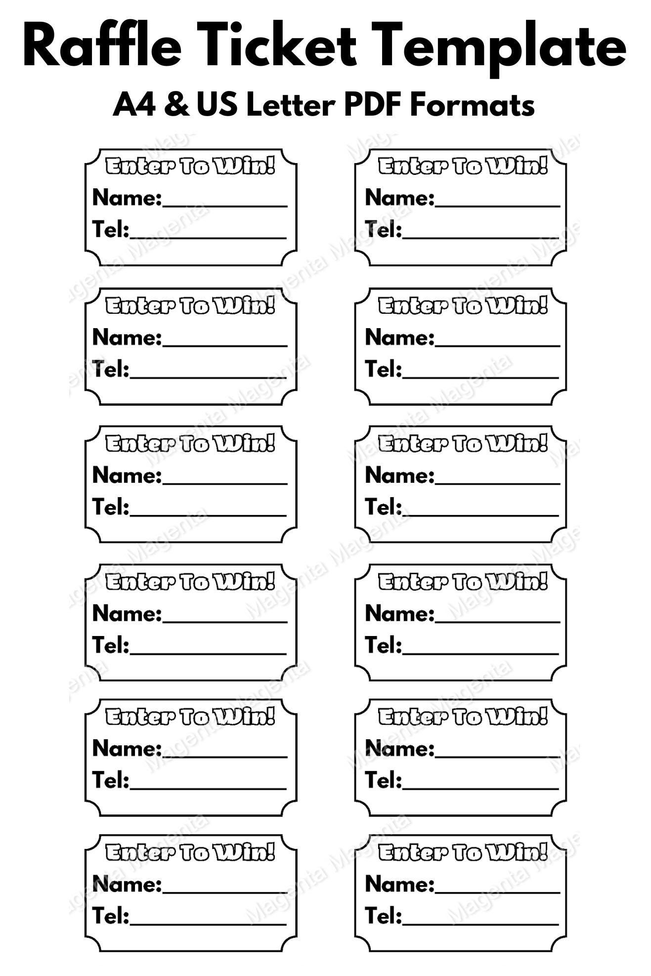 Free Printable Raffle Entry Form Template
