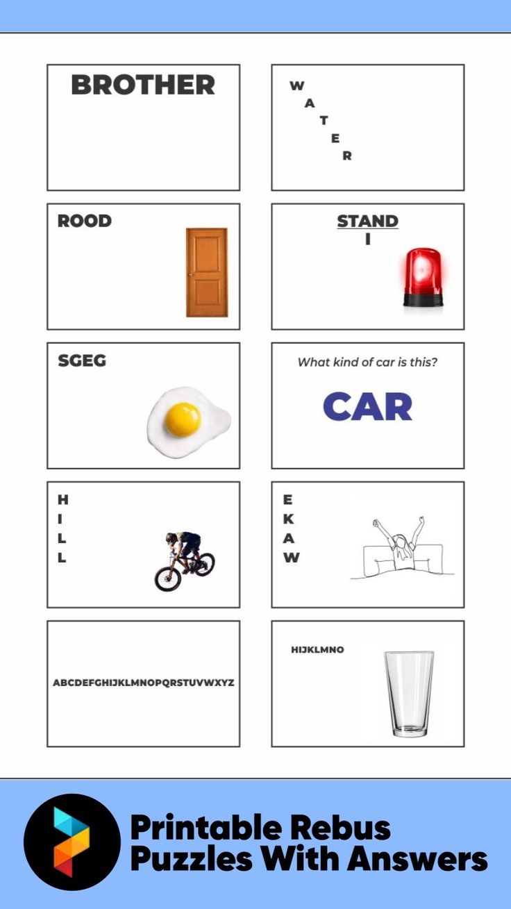 Printable Rebus Puzzles With Answers