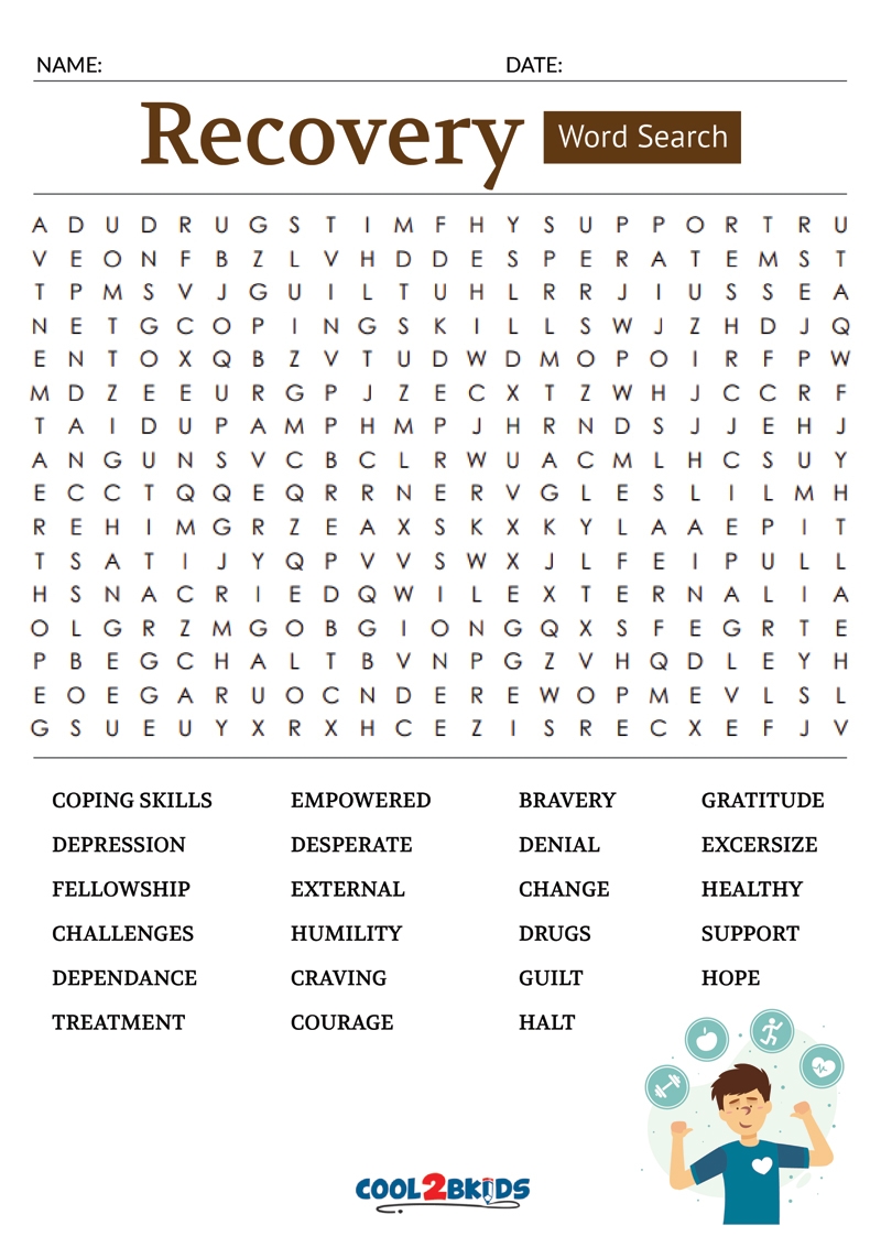Recovery Crossword Puzzles Free Printable