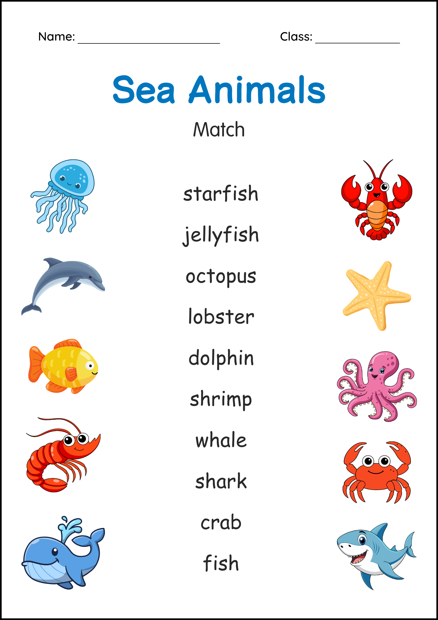 Printable Sea Animals Worksheets Under The Sea Activity For 