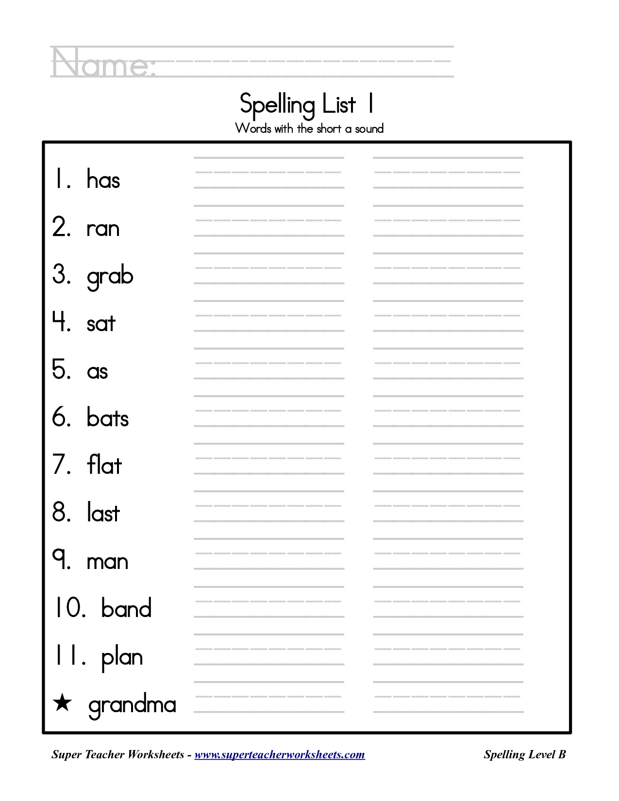 Printable Second Grade Worksheets Grade Spelling 2nd Grade 