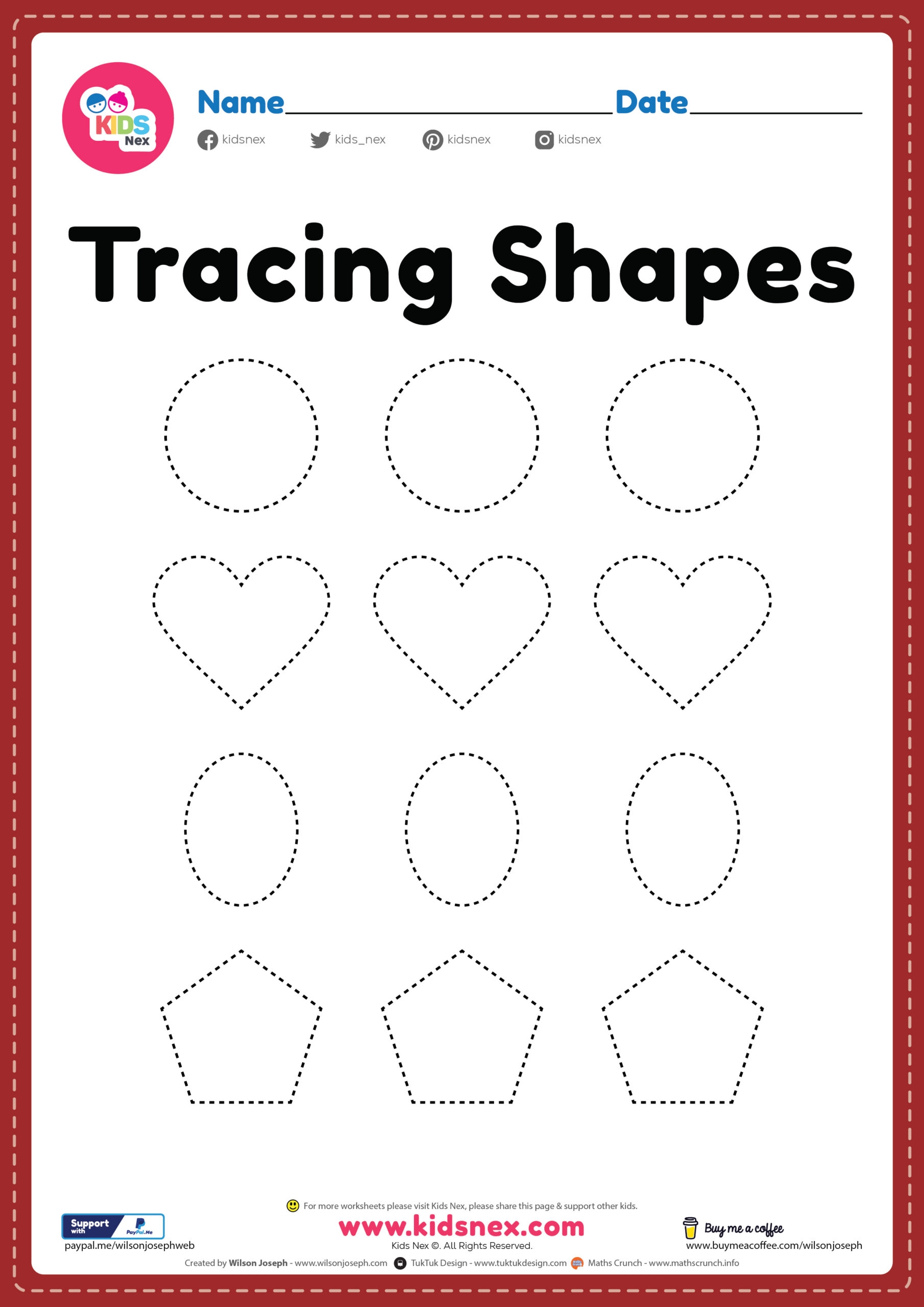 Printable Shapes Worksheets Kindergarten