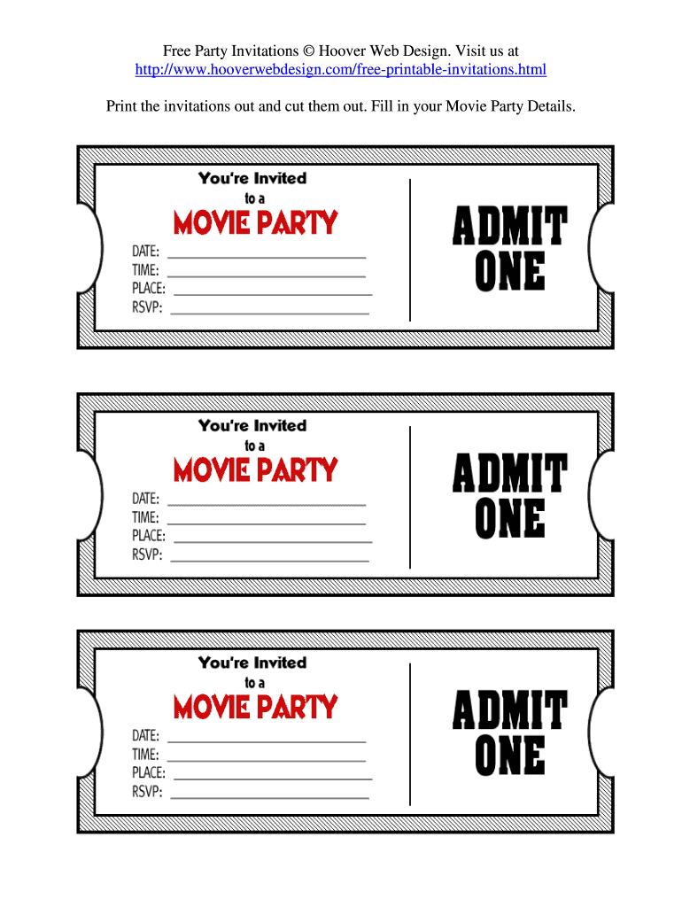 Free Printable Ticket Template