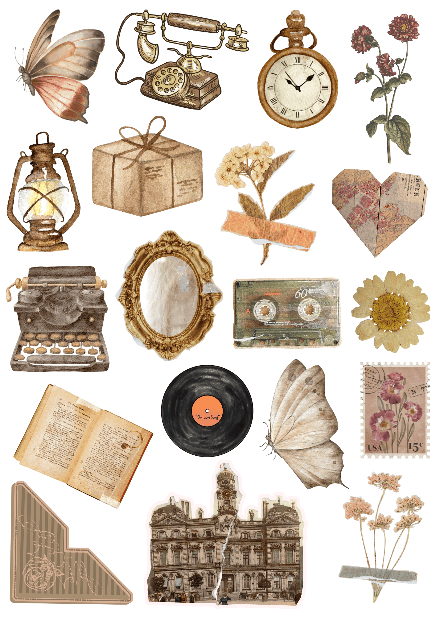 Printable Vintage Stickers By Alexwithdigitals Raket PH