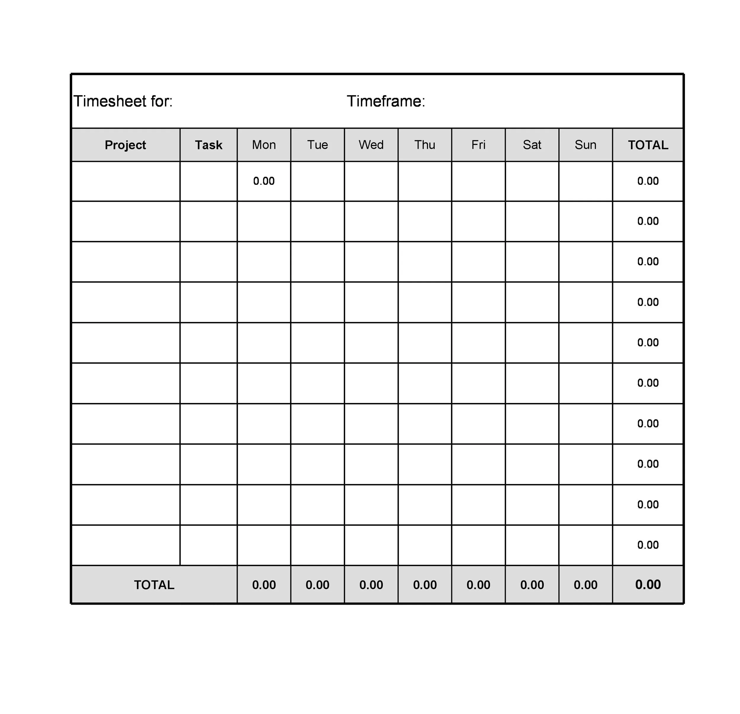 Free Printable Time Cards Templates
