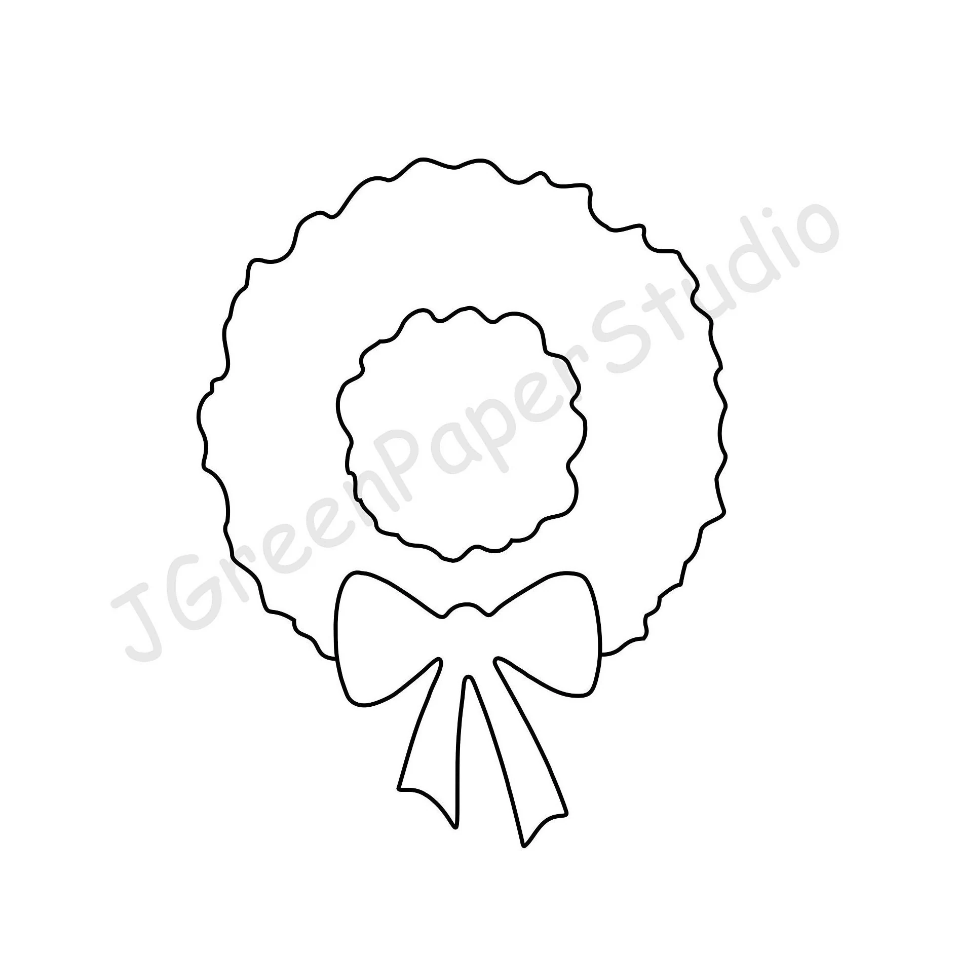 Printable Wreath Template Kids Holiday Coloring Page PDF Digital Download 
