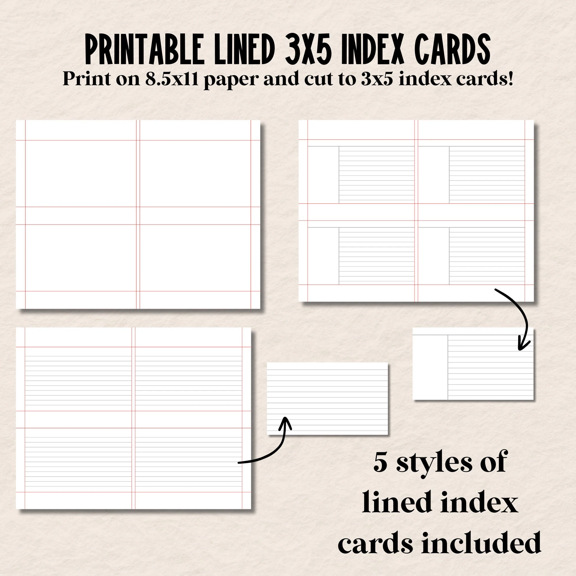 Index Card Template Printable