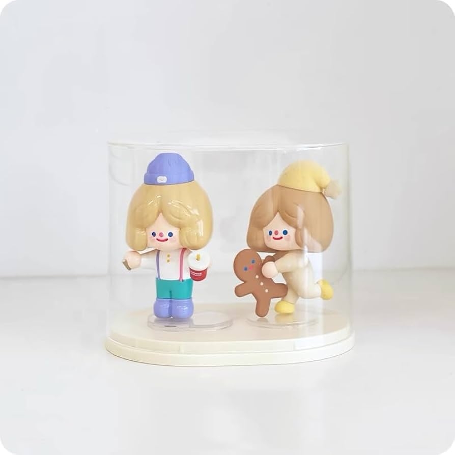 Qirc Dolls Display Case Figure Toys Storage Box Transparent Blind 
