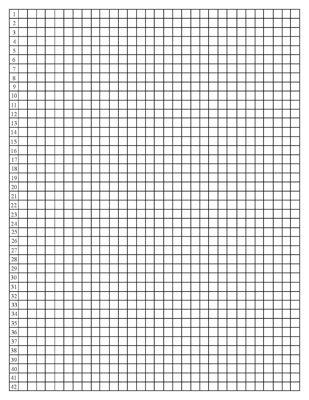 Quarter inch Graph Paper With Line Numbers Etsy Finland