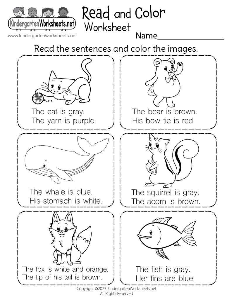 Printable Worksheets For Kindergarten