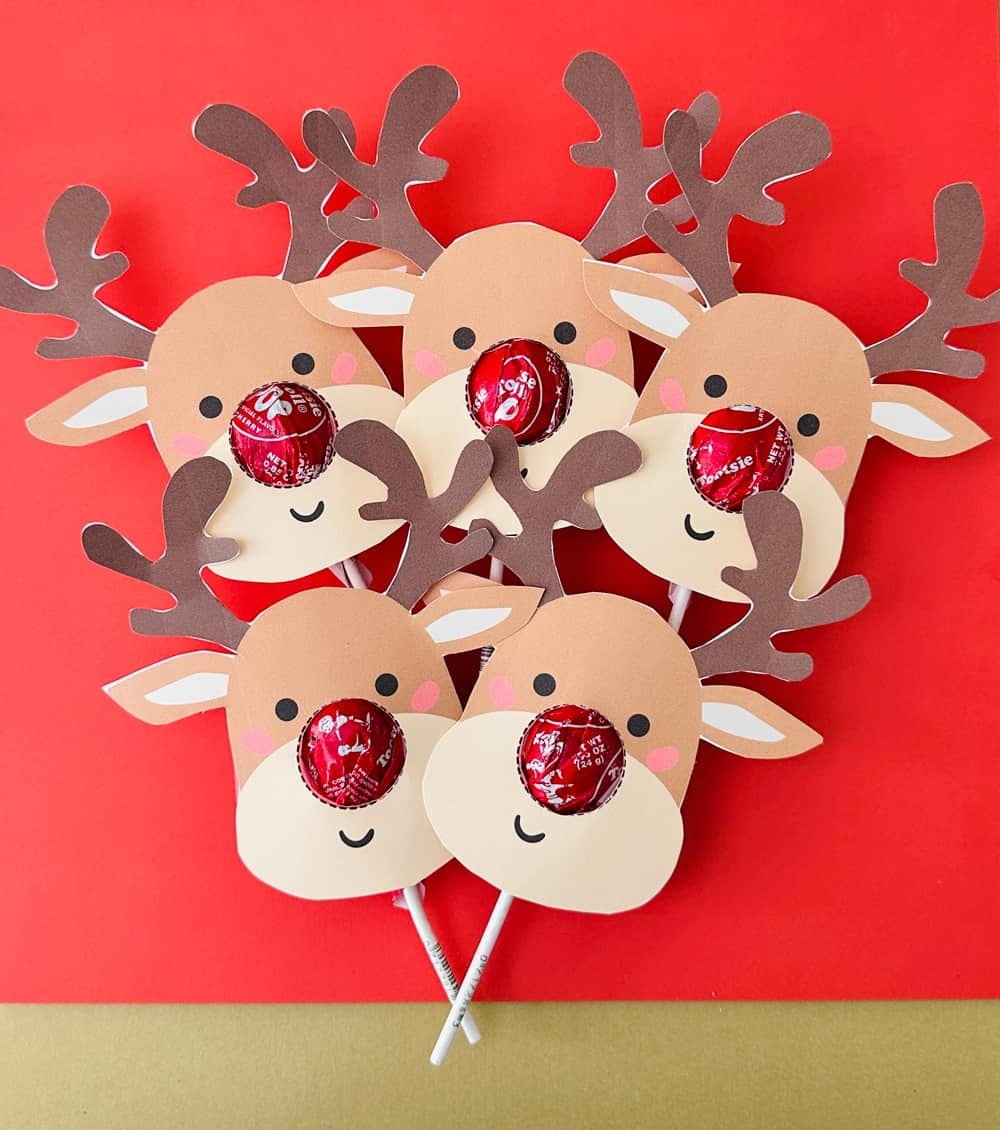 Rudolph Lollipops Cute Christmas Treat With Printable Template