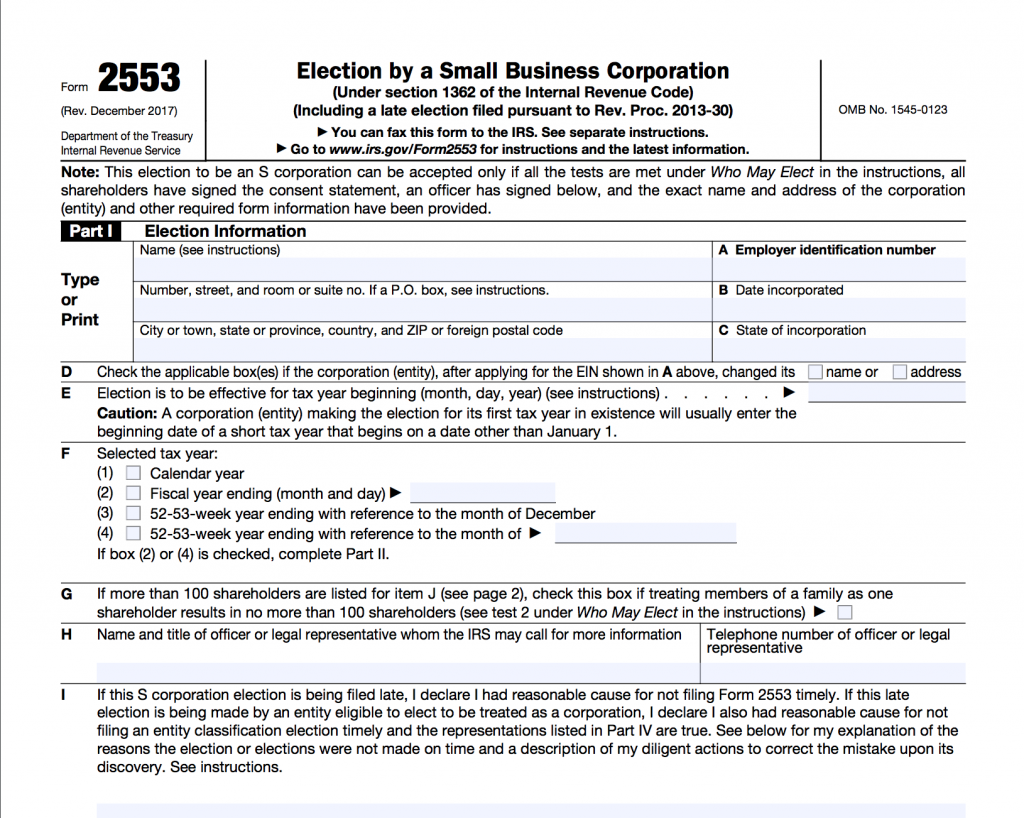 S Corp Election How To File Form 2553 Online With The IRS 2021 
