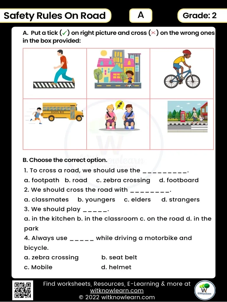 Safety Rules On Road For Class 2 Worksheet With Answer 0 2022 28 