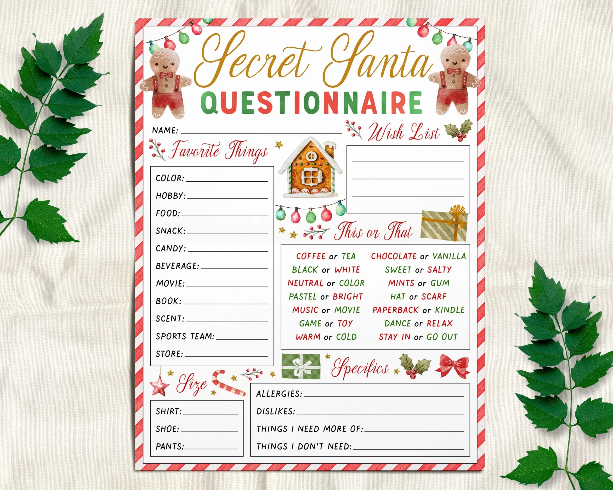 Free Printable Secret Santa Template