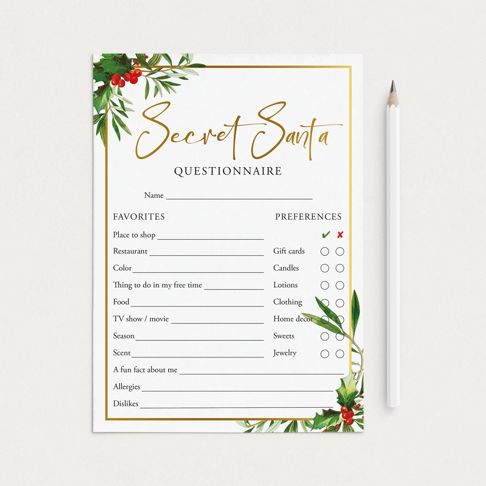Secret Santa Wish List Examples Secret Santa Wish List Template 