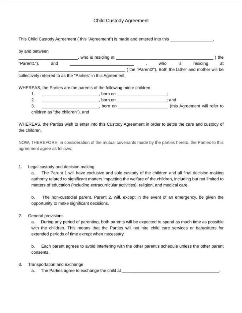 Secure Your Childs s Future With A Child Custody Agreement