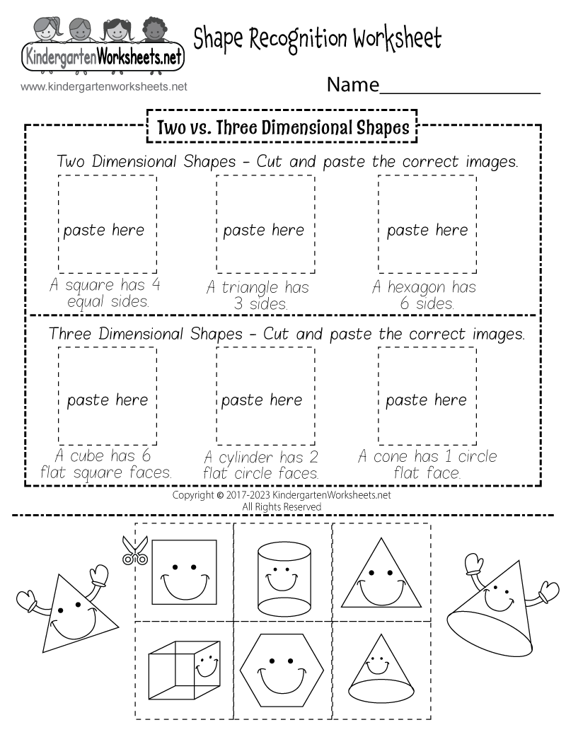 Kindergarten Shapes Worksheets Free Printable