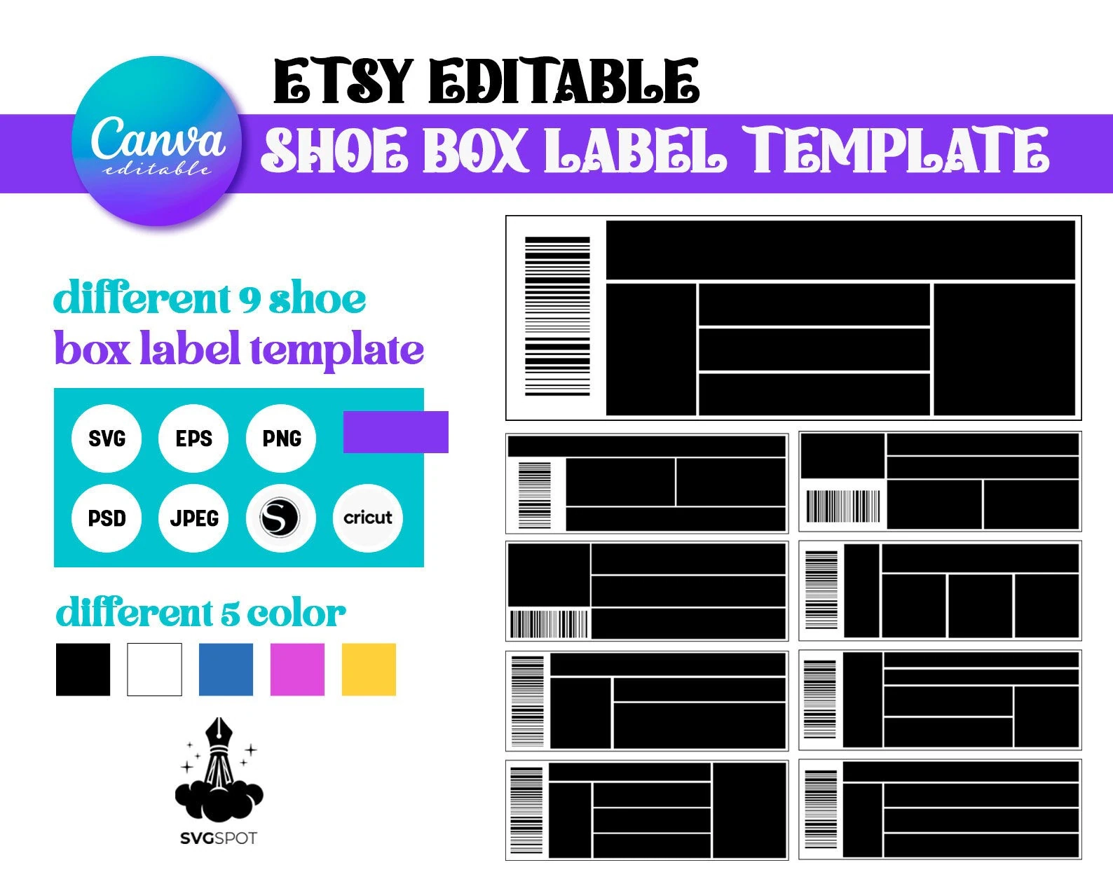Shoe Box Label Template Template SVG Shoe Box Label SVG 