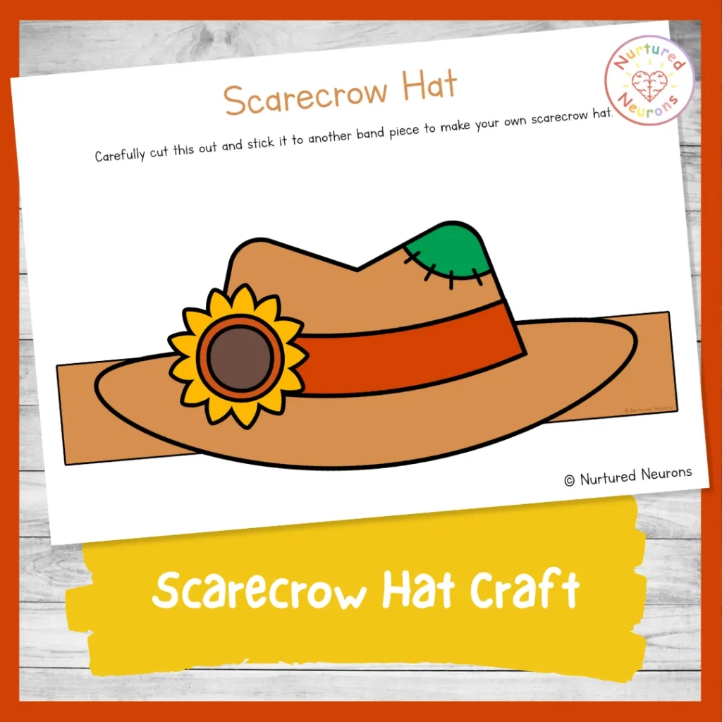 Simple Scarecrow Hat Craft Farm Dramatic Play Printable Paper 