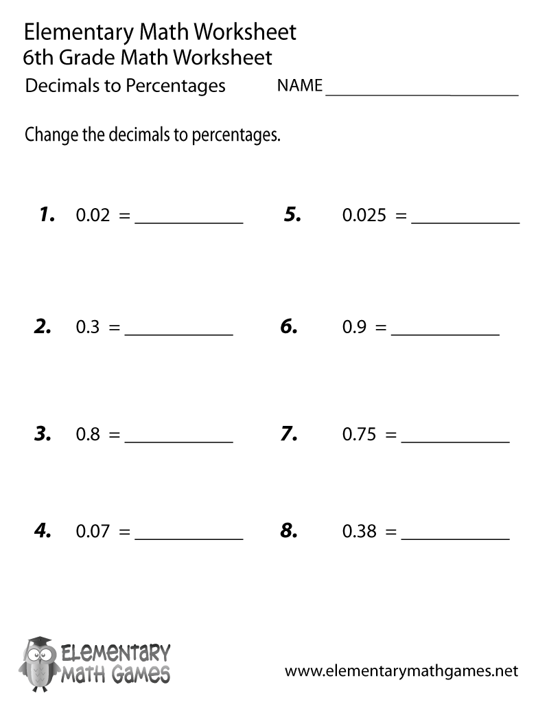 Printable Worksheets For 6th Graders