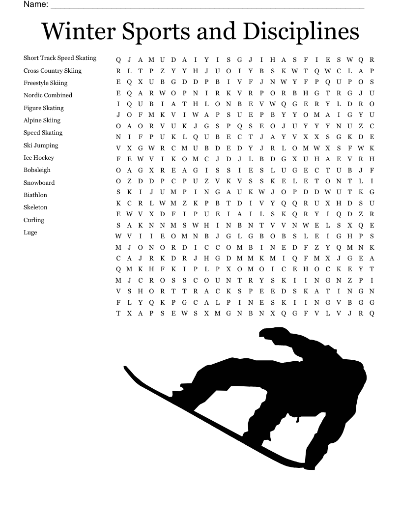 SKI FUN Word Search WordMint