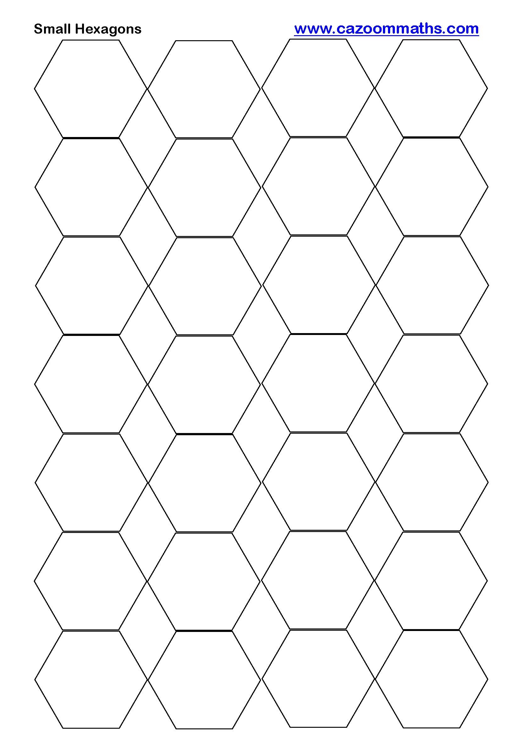 Small Hexagons Printable FREE Teaching Resources