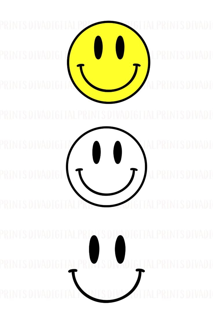 Smiley Face PNG Yellow Smiley Face PNG Digital Download Happy 