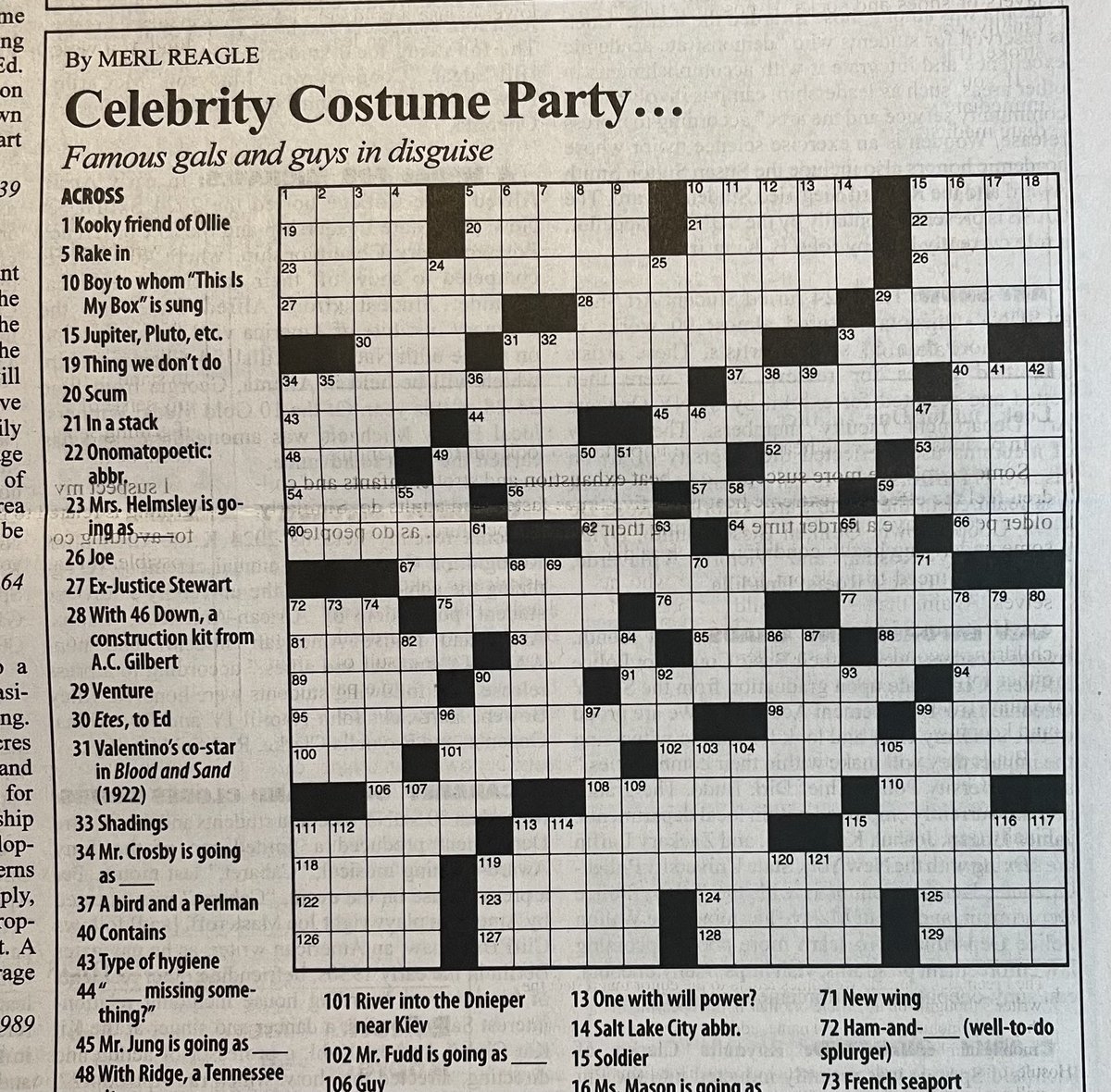 Printable Sunday Crossword Puzzles Merle