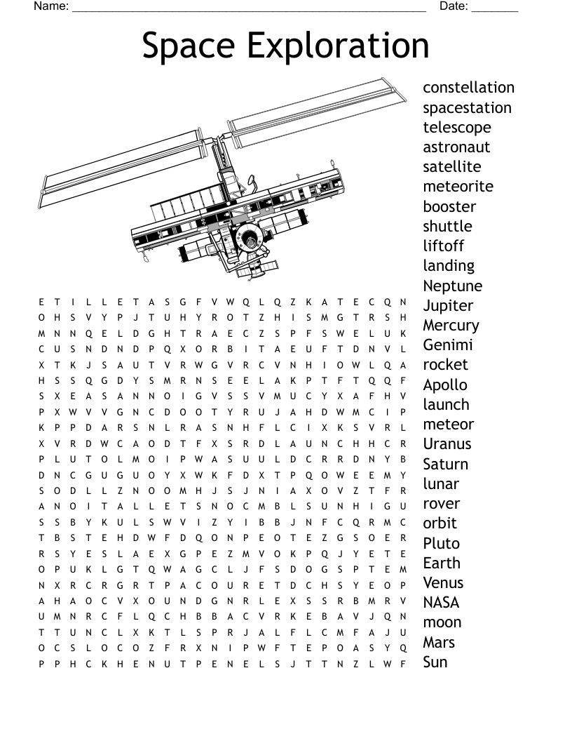 Space Exploration Word Search WordMint