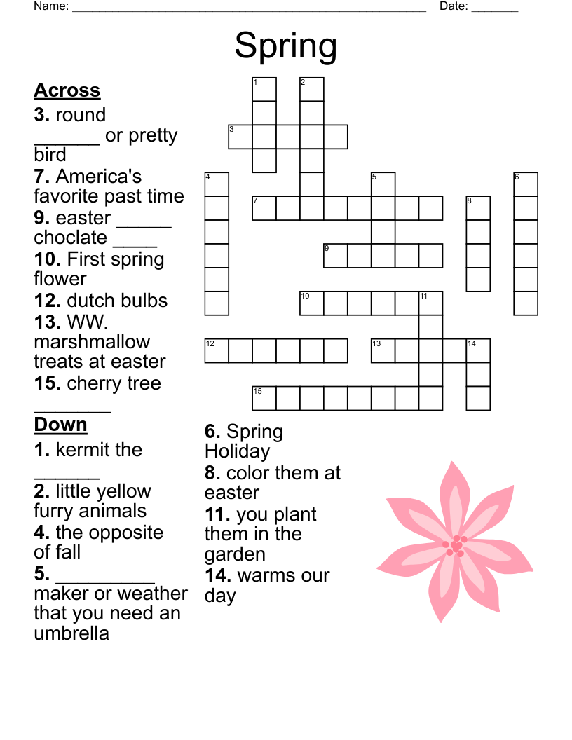 Spring Time Crossword WordMint