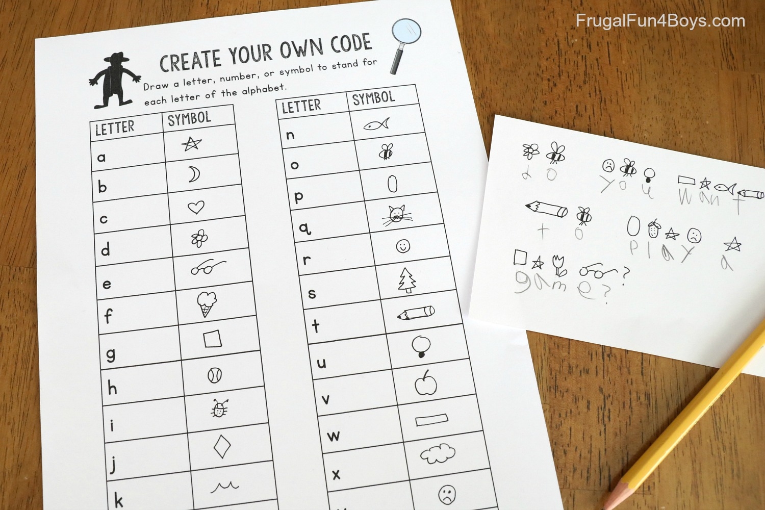 Make A Secret Code Printable