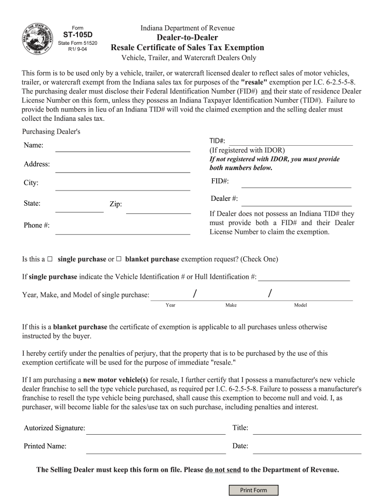St 105d Indiana Fill Out amp Sign Online DocHub