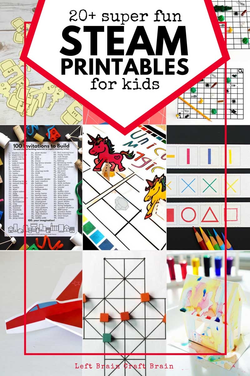 STEAM Printable Activities For Kids Left Brain Craft Brain