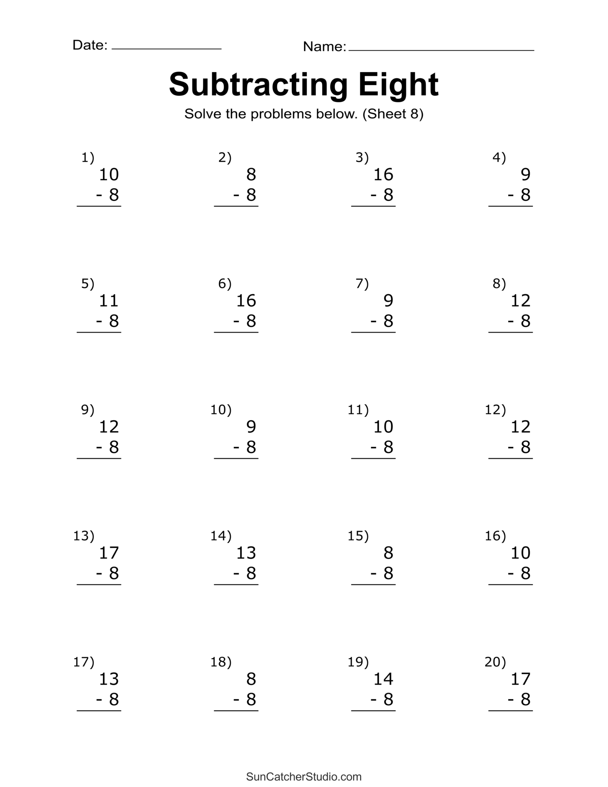 Subtraction Worksheets Free Printable Math Drills Free 