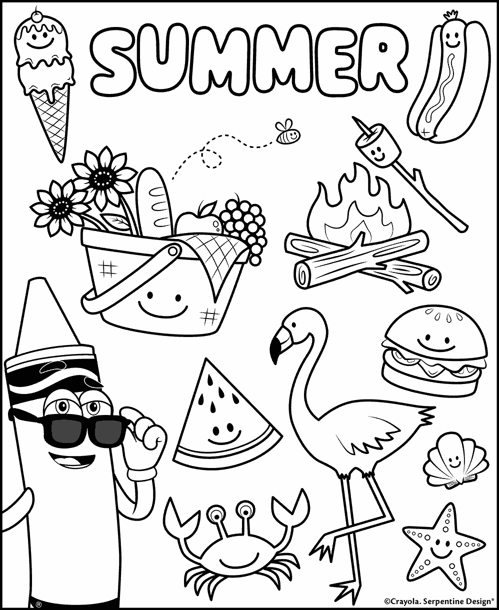 Summer Coloring Page Printable Coloring Pages Crayola