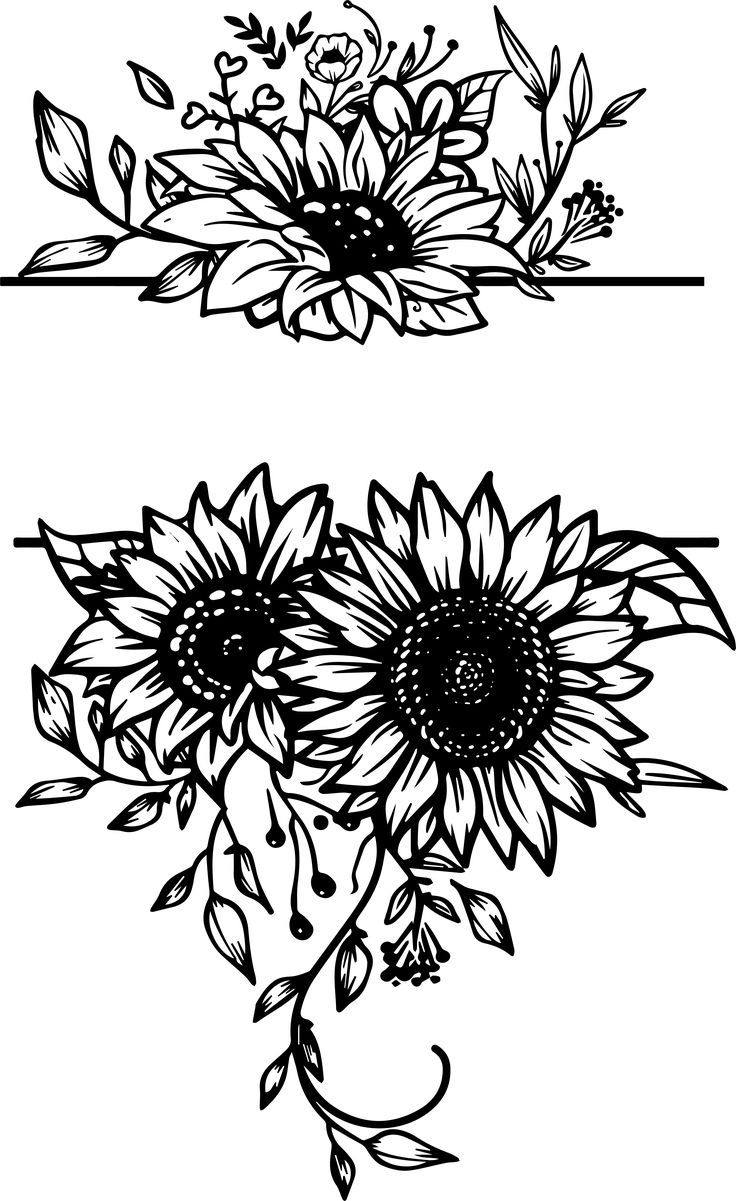 Sunflower 10 Wood Burning Patterns Stencil