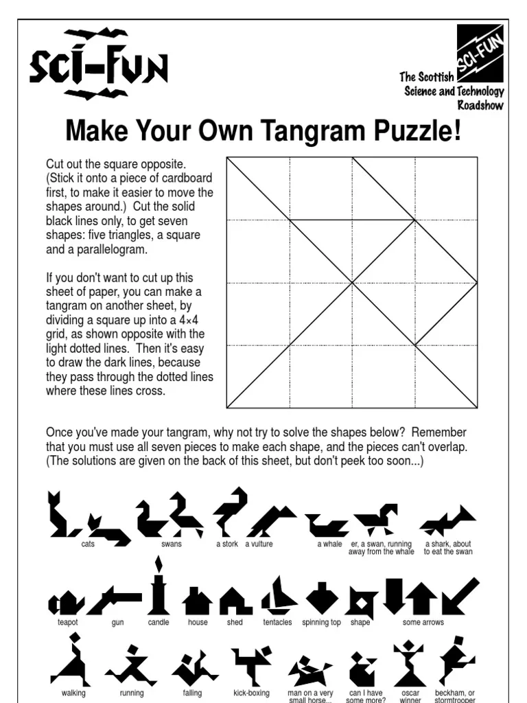 Hard Tangram Puzzles Printable