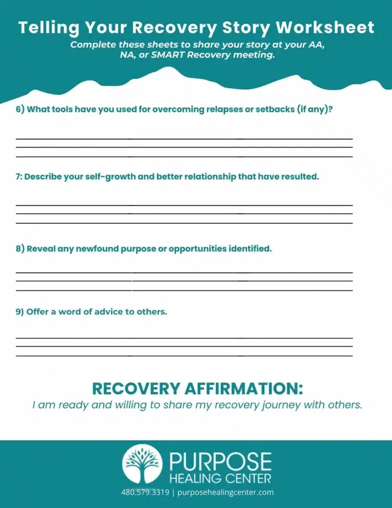 Telling Your Recovery Story Worksheet Purpose Get Help