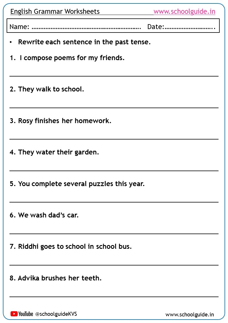 Tenses Worksheets