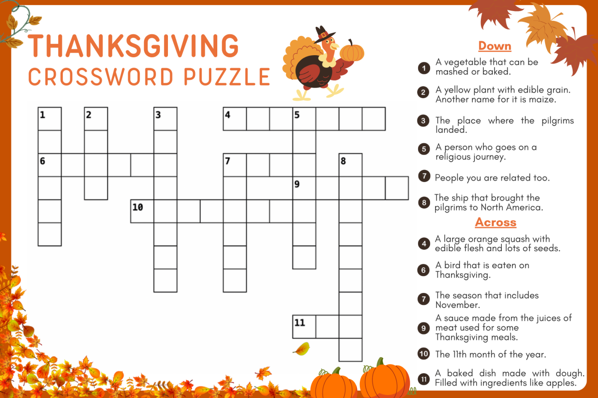 Thanksgiving Crossword Puzzles Free Printable