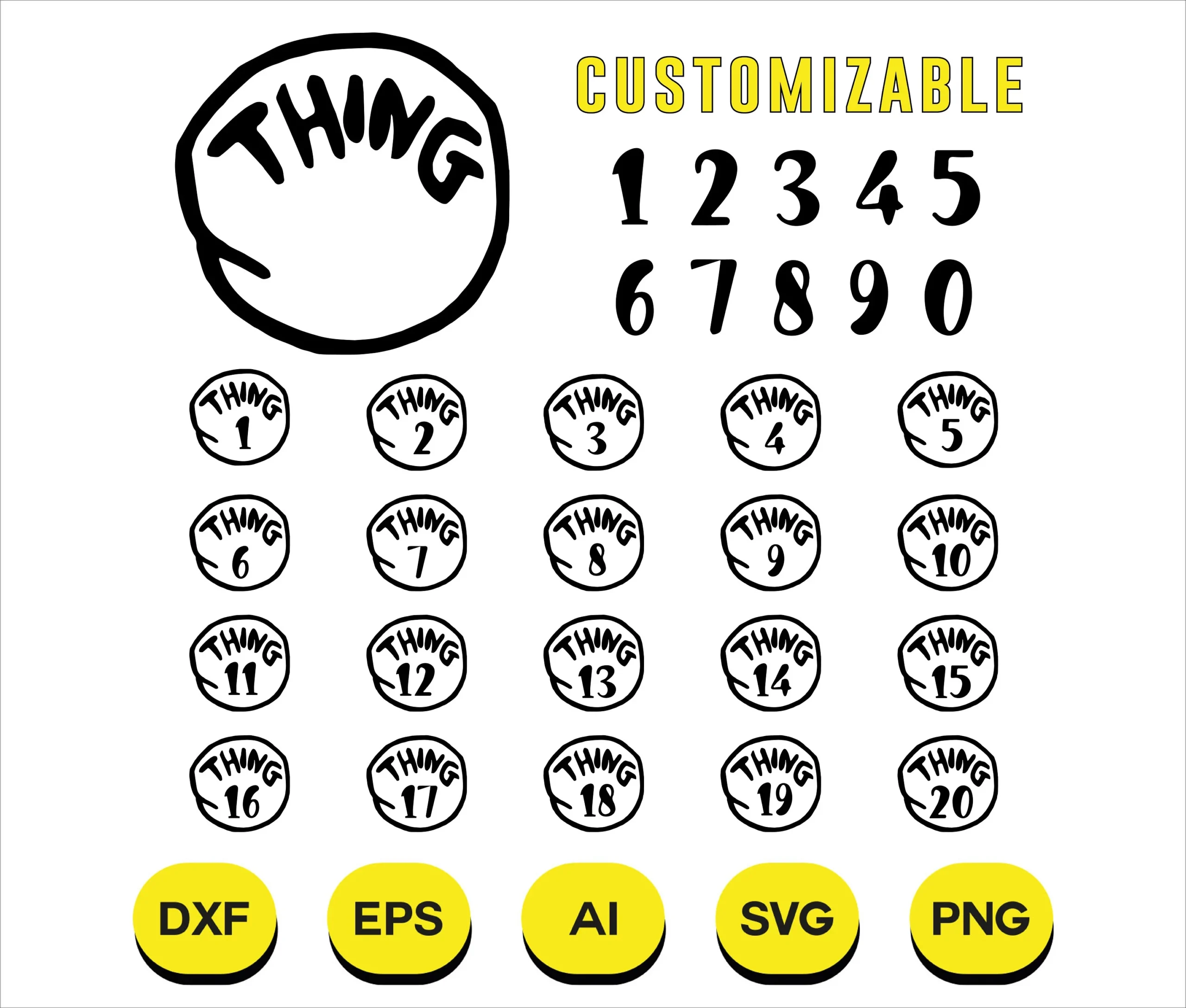 Thing 1 Printable Etsy