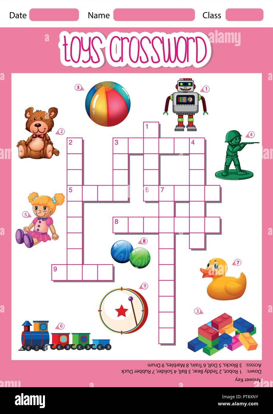 Toys Crossword Game Template Illustration Stock Vector Image amp Art 