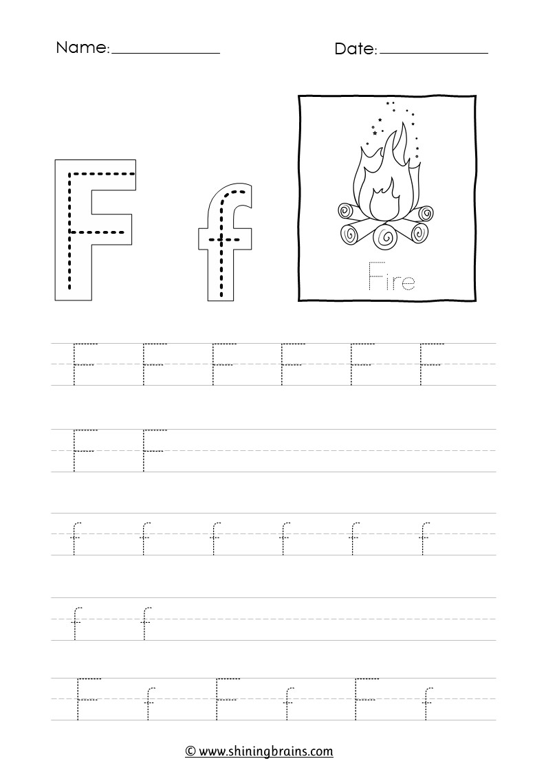 Free Printable Letter F Tracing Worksheets