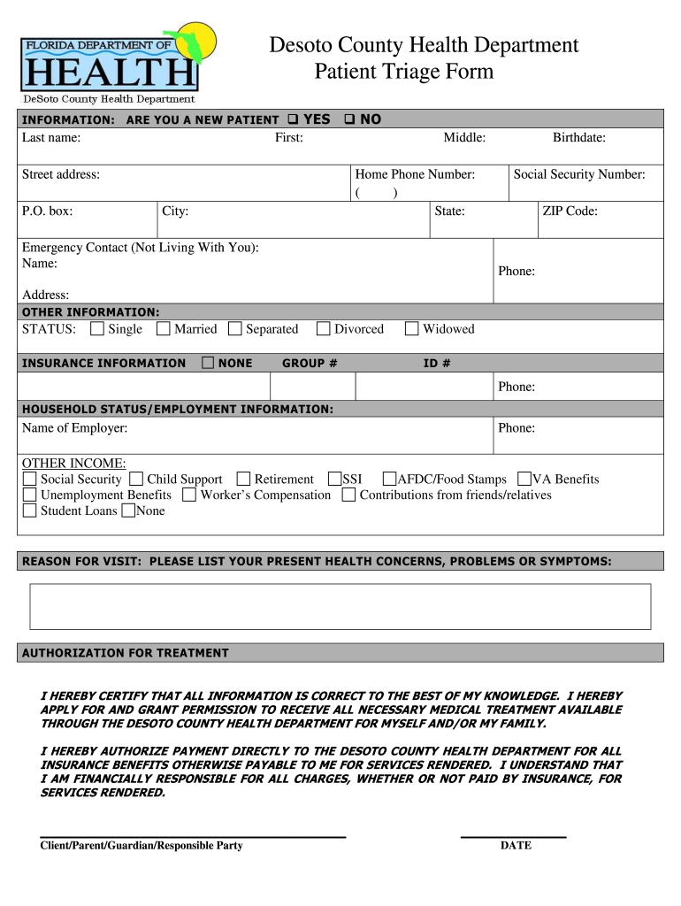 Triage Form Pdf Fill Out amp Sign Online DocHub