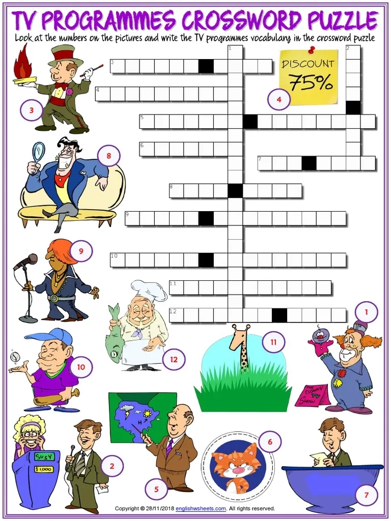 TV Programmes Crossword Puzzle PDF